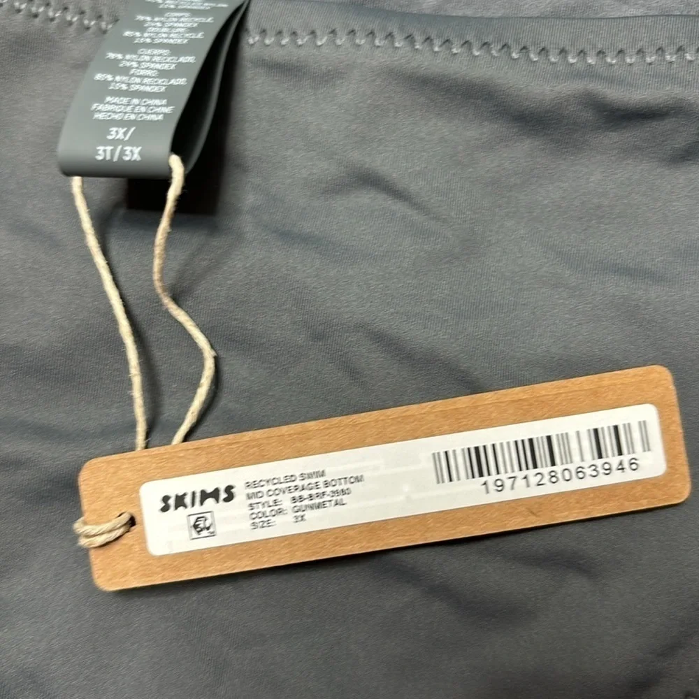 NWT Skims bikini bottom mid coverage gunmetal sz 3X